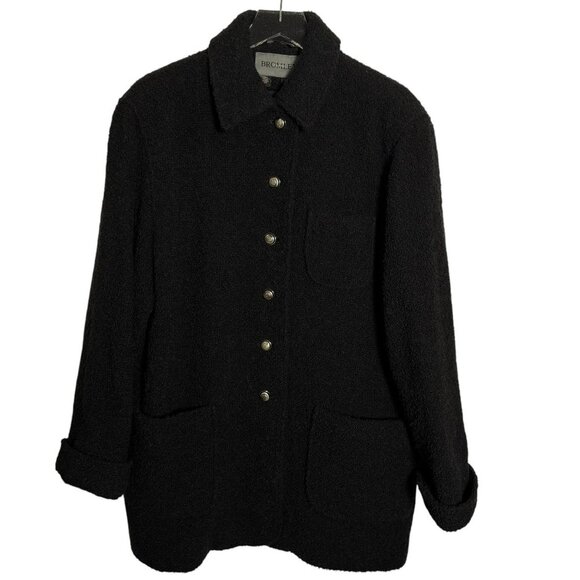 Bromley Collection black boucle wool Womens Coat Size 10 vintage - Picture 1 of 6